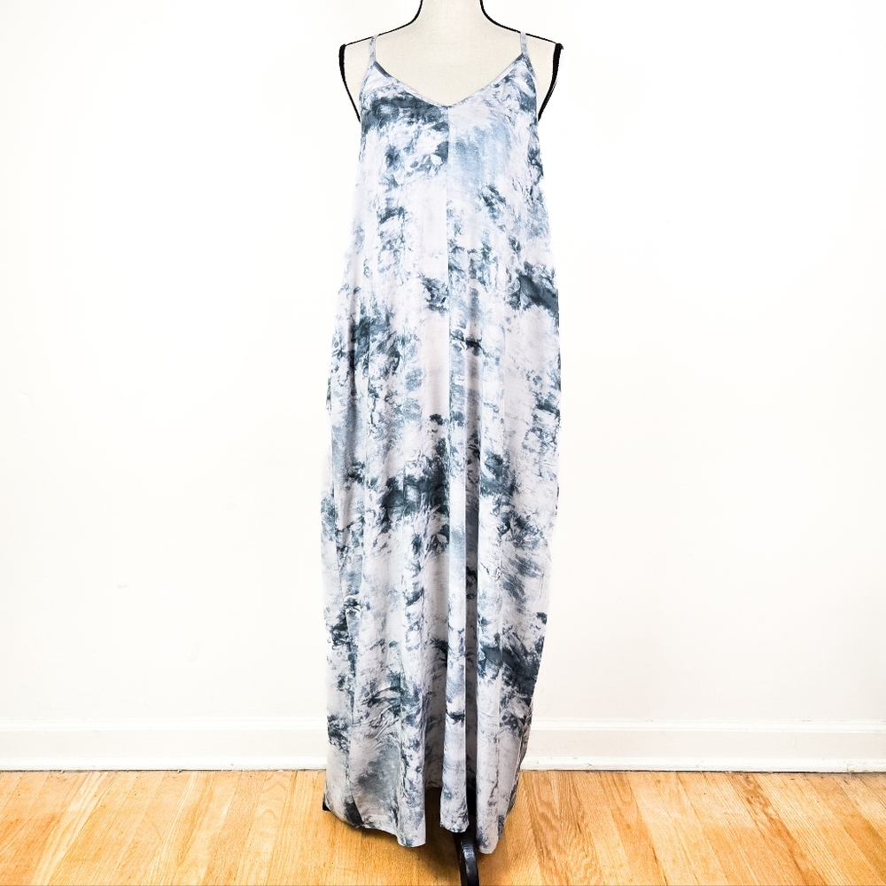 💜🦋LAST🦋 NWT Grade & Gather Cocoon Maxi Dress, Teal Dust, Size Large